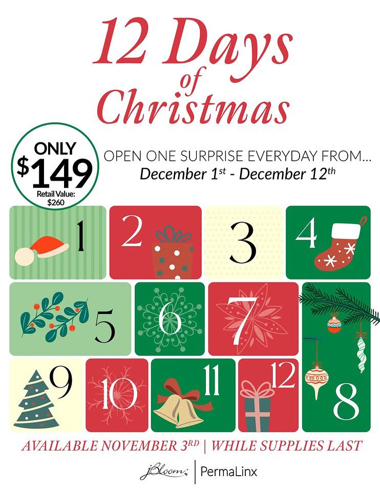 The jewelry advent calendar you’ve been dreaming of ✨

12 Days of Christmas with jBloom is HERE… and it is gorgeous. 🎄
Think: 12 exclusive pieces that feel like unwrapping joy, one sparkling surprise at a time.

Picture this: cozy mornings, twinkling lights, coffee in hand, and a new piece of jewelry waiting to be opened each day.
It’s like Christmas morning… on repeat. 😍

Ready to sparkle your way through December?
Comment 12 DAYS and I’ll send you all the details!