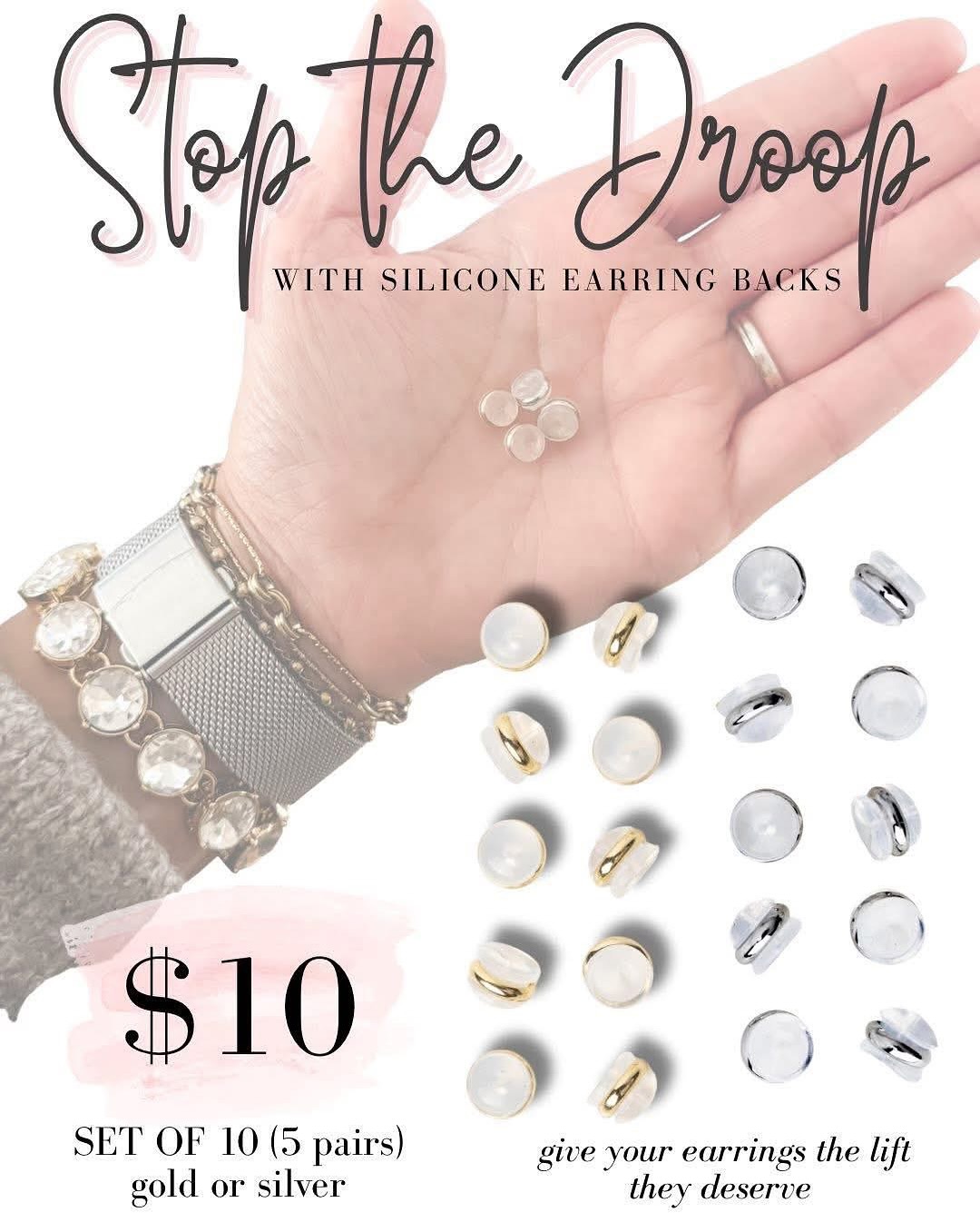 PSA: Floppy earrings are CANCELLED.
If your studs are trying to do a dramatic mic-drop off your earlobe… girl, no. 😆🙅‍♀️

We lift weights. We lift each other up.
And now… we lift our earrings too. ✨💁‍♀️

These silicone backs keep your sparkle standing tall — no droop, no flop, just full-on fabulous.

⭐️ $10 | Set of 10 (5 pairs)
⭐️ Gold or Silver
⭐️ The tiniest stocking stuffer with BIG attitude

Add these to your next order and give those earrings the pep-talk they didn’t know they needed.
Flop who? Not on our watch. 💖

Comment FLOPPY to claim yours!